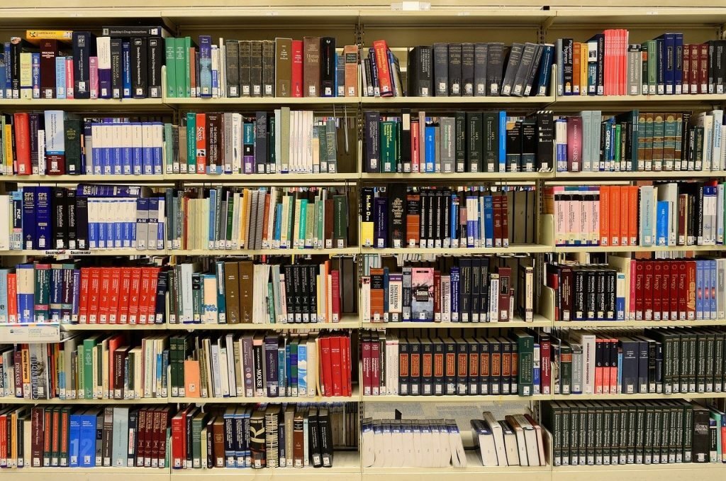 Library bookshelves