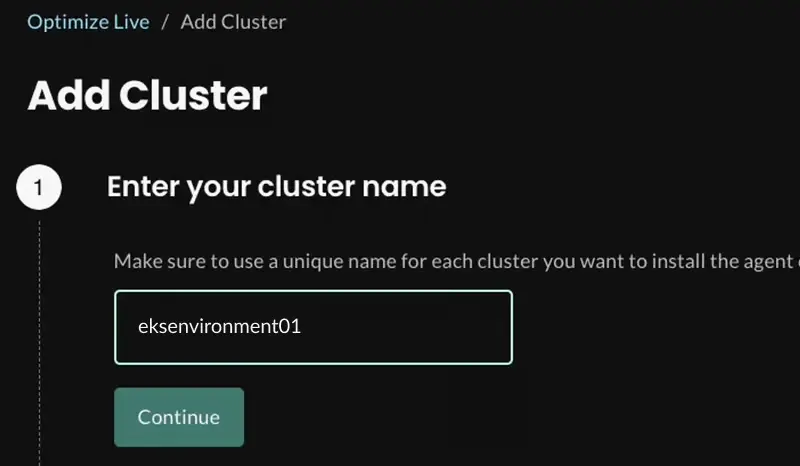 a screenshot of the stormforge UI showing how to add a cluster