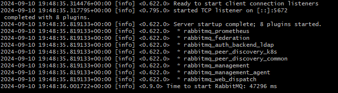 RabbitMQ Pod Logs