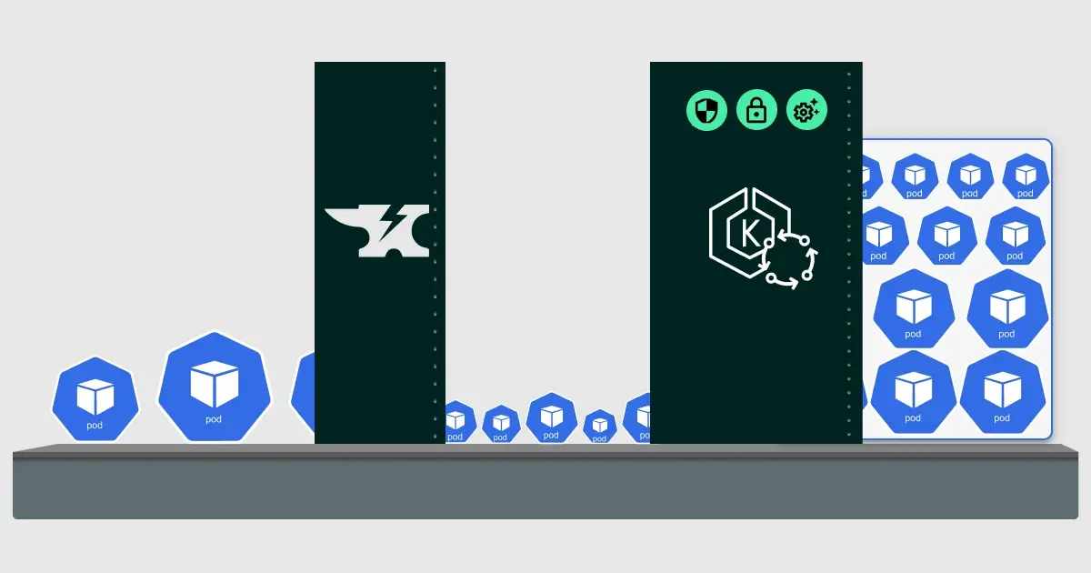 An illustration showing how StormForge rightsizes Kubernetes pod while Amazon EKS Auto Mode ensures efficient bin packing for cloud cost savings