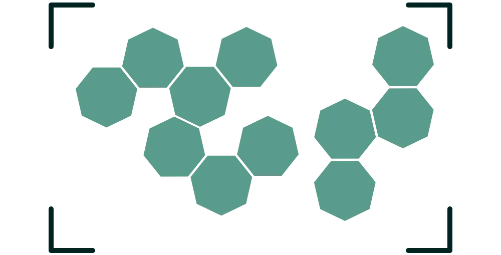 A hexagon pattern illustrating the concept of rightsizing Kubernetes workloads accurately